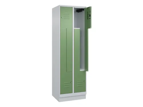 Z-garderobekast,HxBxD 1950x600x500mm,vak B 150/300mm,cil.-slot,sokkel