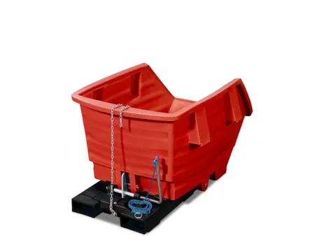 PE-kiepbak,HxLxB 790x1530x960mm,draagverm. 150kg,rood,vorkkoker