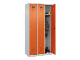 locker,HxBxD 1850x900x500mm,3vak,vak B 300mm,cil.-slot,staand op vloer - 1