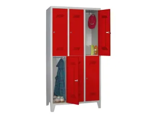 dubbeldekse locker,HxBxD 1850x900x500mm,3x2vak.,RAL7035,front RAL3000 - 2