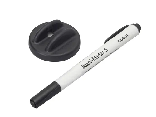 Whiteboardwisser MAUL met whitebordstift zwart magnetisch