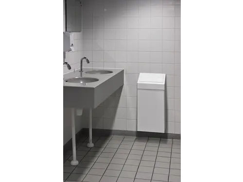 Afvalbak Vepa Bins met pushdeksel 50 liter metaal wit