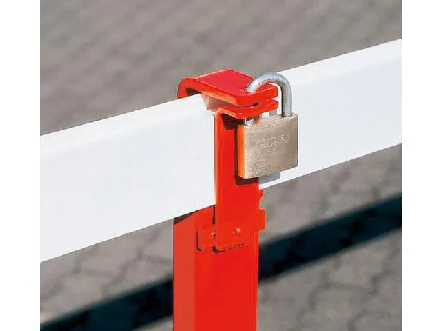 afzetting,totale B 2m,boom aluminium rood/wit