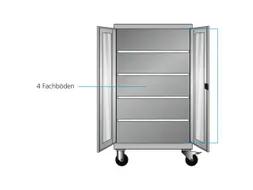 Mobiele roldeurkast 1813x1005x691mm 3xStalen bodem 3laden Antraciet