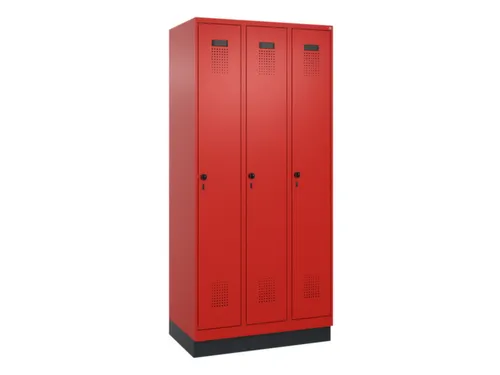 locker,HxBxD 1950x900x500mm,3vak,vak B 300mm,draaigrendel,sokkel