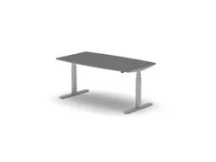 Elektrisch ihv Vergadertafel Vatvorm 1600x800mm Alu+donkergrijs Blad