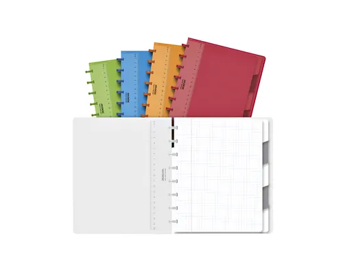 Schrift Adoc A5 ruit 5x5mm 144 pagina's 90gr met 5 tabbladen assorti
