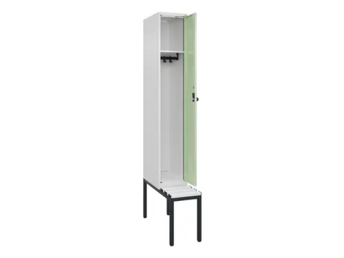 locker met bank,HxBxD 2120x300x815mm,1vak,vak B 300mm,draaigrendel