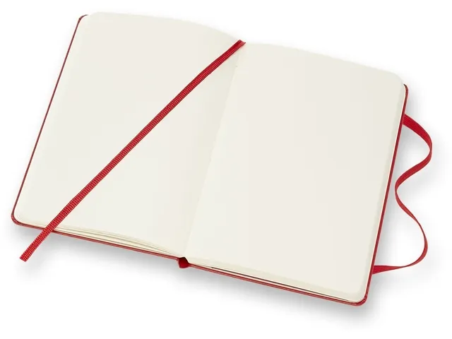 Notitieboek Moleskine pocket 90x140mm blanco hard cover scarlet red