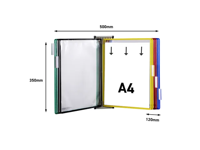 Système de présentation mural Tarifold A4 métal 10 poches assorti