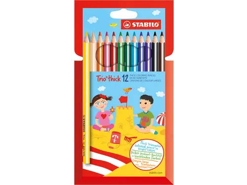 Kleurpotloden Stabilo Trio Dik Lang 12stuks Assorti
