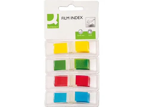 Index Mini 12x45mm Blister Van 4 Kleuren 35 Tabs Per Kleur