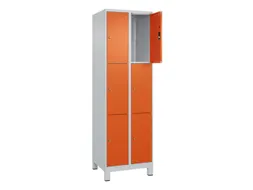 lockerkast,HxBxD 1950x600x500mm,2x3vakken,vak B 300mm,cil.-slot,voeten