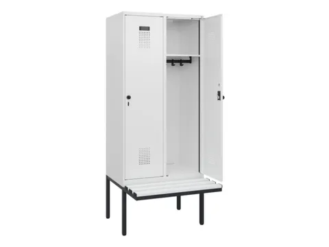 locker met bank,HxBxD 1950x800x815mm,2vak,vak B 400mm,draaigrendel