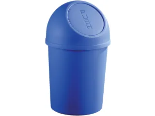 afvalbak,13l,HxØ 490x253mm,romp PP blauw,deksel PP blauw - 1