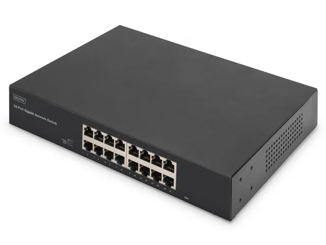 DIGITUS 16-poort gigabit switch, 19 inch, onbeheerd