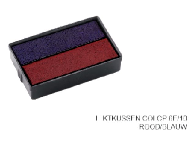 Stempelkussen Colop 6E/10 rood blauw | StempelsOnlineBestellen.nl