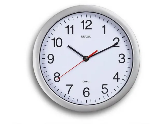 Horloge murale MAULrun quartz Ø25x5cm plastique argent/blanc avec pil