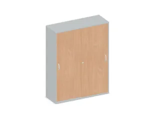 Schuifdeurkast 1540x1200x430mm Romp Lichtgrijs Decor Front Beuken - 1