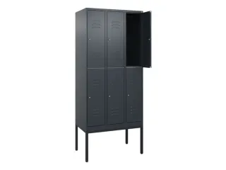 dubbeldekse locker,HxBxD 2120x900x500mm,3x2vak.,vak B 300mm,cil.-slot - 2