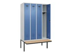 locker met bank,HxBxD 2120x1200x815mm,4vak,vak B 300mm,cilinderslot