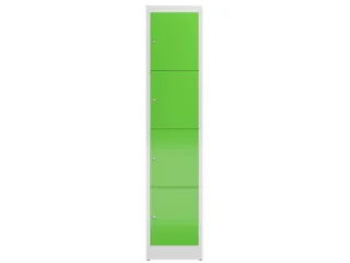 Lockerkast 1800x415x500mm 1x4 vakken cilinderslot, sokkel, RAL6018 - 2