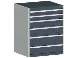 ladekast HxBxD 1000x800x750mm 6laden romp RAL7035 front RAL7016 - 1