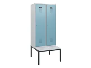 locker met bank,HxBxD 1950x800x815mm,2vak,vak B 400mm,cilinderslot - 2