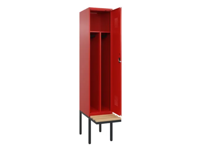 locker met bank,voor scheiding van kleding,HxBxD 2120x400x815mm,1vak