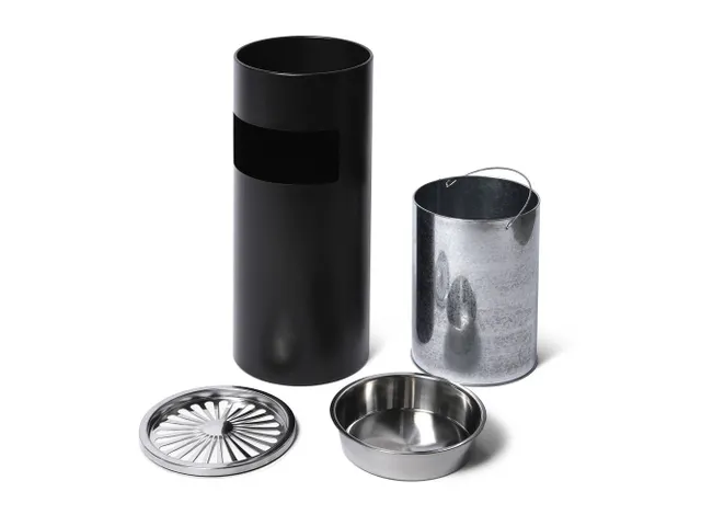 Afvalbak Rond Zwart Met Asbak 60cm