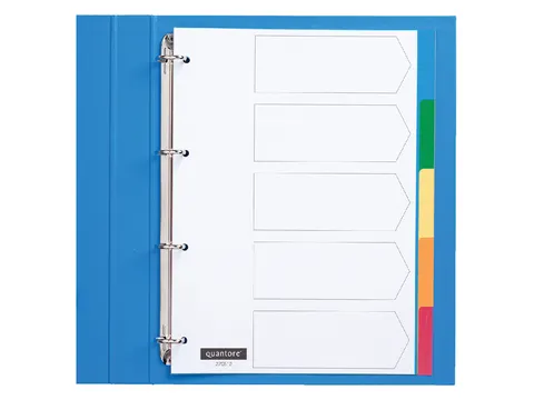 Tabbladen Quantore A4 4-Gaats 5-Delig Assorti Tabs Pp
