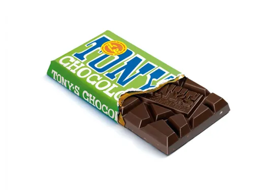 Chocolade Tony's Chocolonely reep 180gr puur amandel zeezout