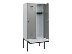 locker met bank,HxBxD 1950x800x815mm,2vak,vak B 400mm,draaigrendel