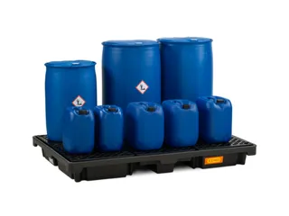 PE-opvangbak,v. 6x200l vat,opvangvol. 220l,HxBxD 200x1860x1260mm - 3