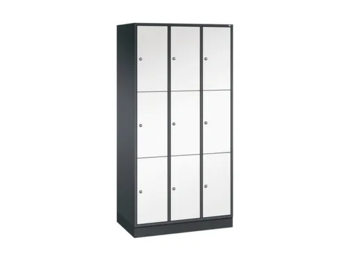 lockerkast,HxBxD 1950x920x500mm,3x3vakken,cil.-slot,sokkel