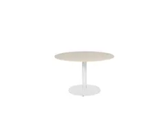 Linesto Vergadertafel Vaste Hoogte 120cm Rond Robson Eiken 25mm Wit