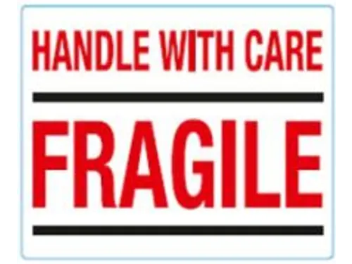 Waarschuwingsetiketten Bedrukt 97x79mm Handle With Care
