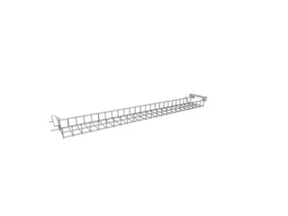 kabelbak,v. bureau,HxBxD 70x1600x160mm,v. tafel B 1800mm,zilverkleurig - 1