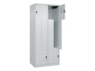 Z-garderobekast,HxBxD 1850x800x500mm,vak B 200/400mm,draaigrendel - 2
