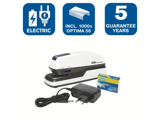 Nietmachine Elektrisch Optima Grip 20vel Zwart/Zilver