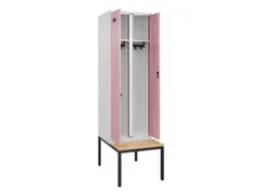 locker met bank,voor scheiding van kleding,HxBxD 2120x600x815mm,2vak