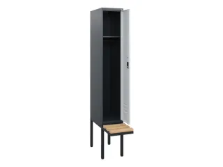 locker met bank,HxBxD 1950x300x815mm,1vak,vak B 300mm,cil.-slot - 2