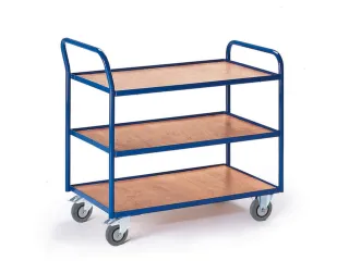 tafelwagen,draagverm. 250kg,3etage(s),laadvl. LxB 790x490mm,houtetage - 2