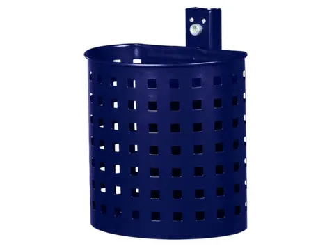 Afvalbak V. Staalplaat 20 Liter Open Uitvoering Wandhouder Kobaltblauw