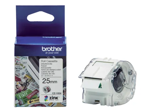 Labeletiket Brother CZ-1004 25mmX5m kleur opdruk