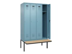locker met bank,HxBxD 2120x1200x815mm,4vak,vak B 300mm,cilinderslot