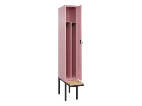 locker met bank,voor scheiding van kleding,HxBxD 2120x300x815mm,1vak