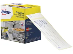 Avery etiketten voedselcodering Frans 98x40m 300 etiketten op rol