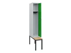 locker met bank,HxBxD 1950x300x815mm,1vak,vak B 300mm,cilinderslot