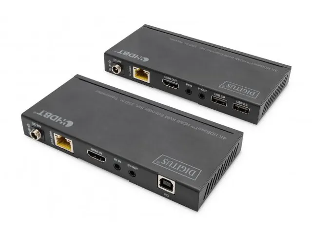 HDBaseT KVM Extender Set 150m 4K/60Hz USB 2.0 PoC IR Zwart